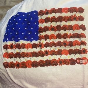 Patriotic flag tshirt with flowers size youth small tractor supply